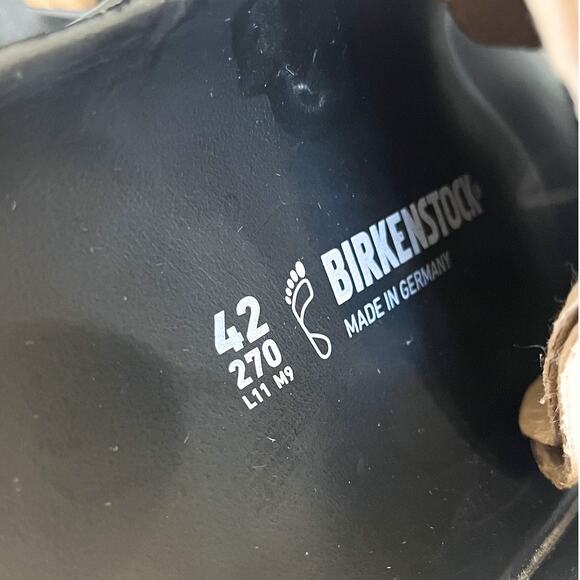 Birkenstock Arizona Rubber Slip On Sandals Shoes Size 42 L11 M9 Black Open Toe - Picture 9 of 10